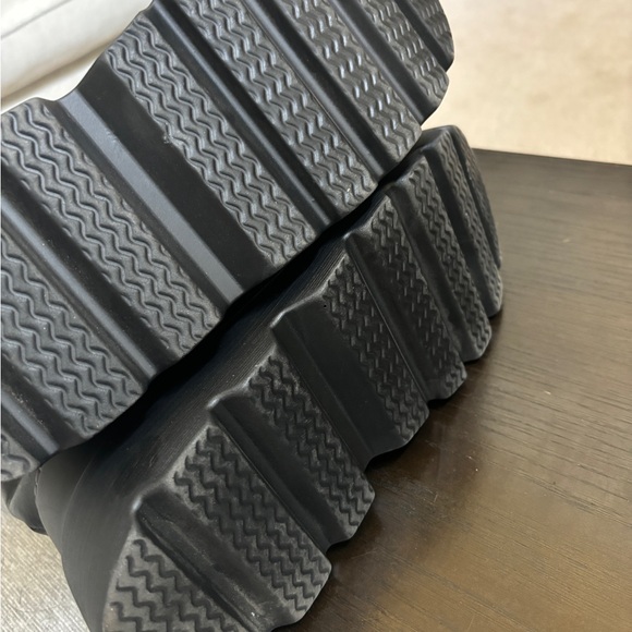 CELNEPHO sz 10  Platform Boots Square Toe Lace up Zip  Combat Wedge Ankle Boots - Picture 5 of 5